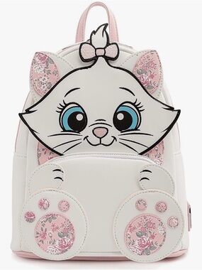 Loungefly Disney Marie Floral Footsy Womens Double Strap Shoulder Bag Purse